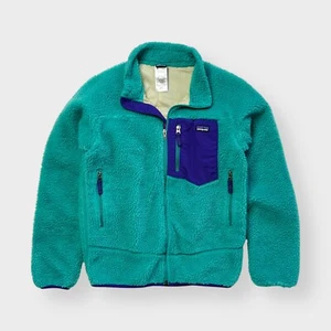 Y2K Vtg Patagonia Retro-X Deep Pile Fleece Jacket, Teal/Purple 2013, Girls XL 14 - Picture 1 of 10
