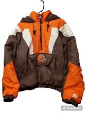 Vintage NFL Starter Cleveland Browns Half-Zip Pullover Puffy Jacket Men's Size L