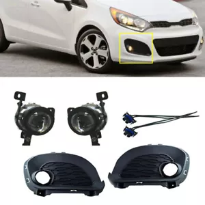 Set of Front Bumper Fog Light Cover Frame For Kia Rio 5Door Hatchback 2012-2015 - Picture 1 of 12