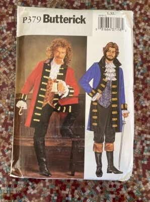 Butterick Pattern 3894 Pirate Buccaneer Mens Coat Vest Pant L XL - Halloween - Image 1 of 3