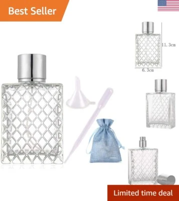 Botella pulverizadora de vidrio gruesa de 100 ml con pulverizador de niebla plateada - Aceites esenciales y hágalo usted mismo Foto 1 de 4