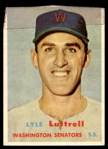 1957 Topps #386 Lyle Luttrell RC Washington Senators Low Grade Filler trimmed - Picture 1 of 2