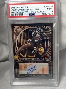 2021 Obsidian JuJu Smith-Schuster Aurora Auto /35 Electric Etch Orange PSA 9 1/1 - Bild 1 von 3