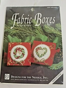 DISEÑOS PARA CAJAS DE TELA CON AGUJA para el KIT DE PUNTO DE CRUZ de coronas navideñas NUEVO - Imagen 1 de 8