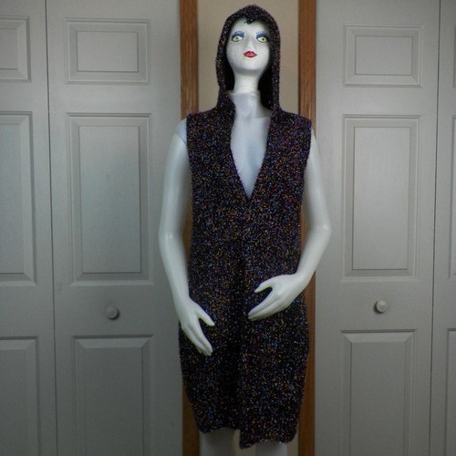 VETEMENTS Abbigliamento Moda Cappotto Maglione Felpa Con Cappuccio Top L XL Metallizzato Shimmer Multicolore