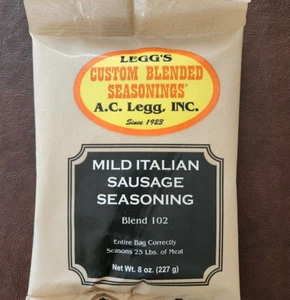 A.C. Legg Mild Italian Sausage Seasoning #102 for 25 Pounds of Meat 8 oz. - Picture 1 of 8