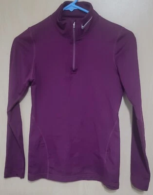 Pullover Nike Fit Hyper Warm 1/3 cremallera púrpura 284313-586 para mujer X-pequeño correr  Foto 1 de 4