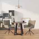 Set Of Two Light Grey Velvet Swivel Dining Chairs With Ergonomic Design And Stur