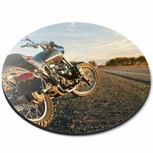 Round Mouse Mat - Retro Motorcycle Bike Biker Office Gift #8210