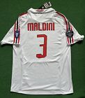 NWT AC Milan 2007 Away White Retro Jersey “Maldini 3” (Large)