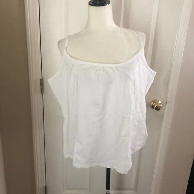 Faded Glory Women's Plus Cotton Cami Tank - WHITE SIZE: 4X' READ BELOW - Image 1 of 4