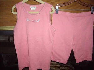 T25 GUC Mädchen Größe XXXL Naartjie 2-teiliges Shorts Set koralle rosa Tank Top Häkelborte - Bild 1 von 5