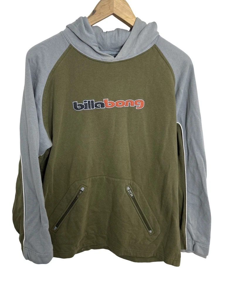Sudadera con capucha vintage Billabong bordada de dos tonos para hombre talla grande Foto 1 de 4