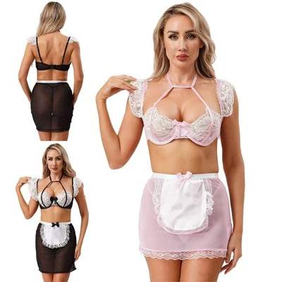 Sujetador halter floral de encaje manga acampanada con moño para mujer con cintura elástica Foto 1 de 2