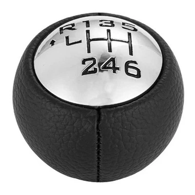 Sleek Black Leather Manual Shift Knob for Easy Installation in Peugeots - Image 1 of 4