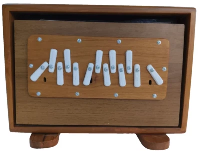 HANDMADE New Small Sound Sustain 13 Notes, Sur Peti, Shruti Box Double Bellow TeakWood