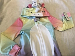 Pigiama unicorno arcobaleno nuovo con etichette 2T 2 traversine costume unione tuta carter finta criniera - Foto 1 di 6