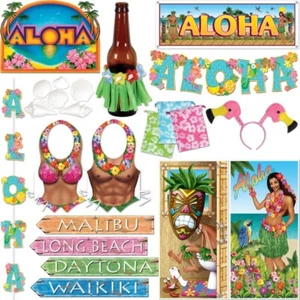 Aloha Hawaii Dekoration Motto Party Südsee Strandparty Sommer Surfer Deko SET - Bild 1 von 23