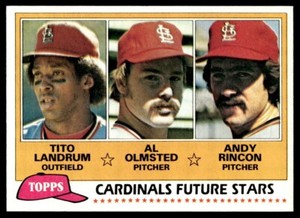 1981 Topps Cardinals Future StarsTito Landrum/Al Olmsted/Andy Rincon Rookie #244