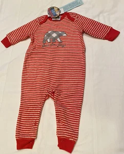 Outdoor Kids Bass Pro Shops Baby red striped sleeper NWT size 0-3 months - Picture 1 of 4