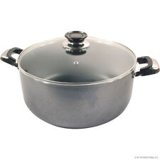 NEW 28CM NON STICK SAUCEPAN WITH GLASS LID COOKING KITCHEN DOUBLE HANDLE COOK