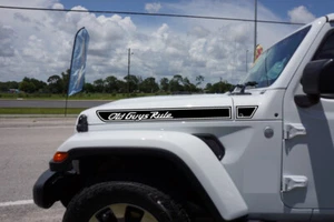 Retro Hood Stripe Vinyl Decal Kit for Jeep Wrangler JL - Custom YOUR TEXT - Picture 1 of 2