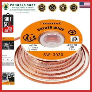 3mm Copper Desoldering Wick Braid - No-Clean Solder Remover for Precision Work - Picture 1 of 8