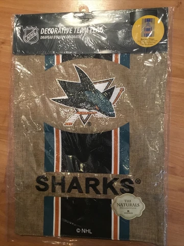 San Jose Sharks Garden Flag Evergreen Burlap Double Sided 12.5”x18” NHL Hockey Cover