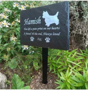 Personalised Slate Memorial Plaque 28cm x 18cm CHOOSE ANY PET TYPE or DOG BREED - Picture 1 of 12