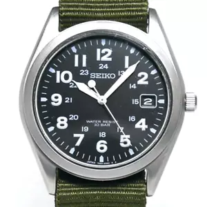 SEIKO SPIRIT Military Field Watch SBCA005 7N42-8260 2019 Black Dial Luminous - Picture 1 of 10
