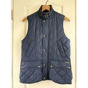 Polo Ralph Lauren Men's Quilted Vest Navy Blue Zip Up Snap Corduroy Trim Size S - Picture 1 of 12