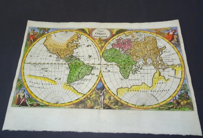 Mapa antiguo del mundo de Philipp Cluver 1697 Foto 1 de 4