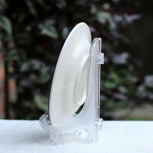 Clear Plastic Plate Photo Display Stand Picture Frame 3"4"5" Easel Holder J1L1 - Picture 1 of 11