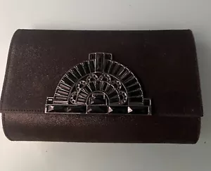 Judith Leiber VTG black leather evening bag w/chain & ORIGINAL BOX~1980'S~ - Picture 1 of 4