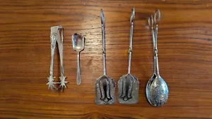 Silver dessert servers and sugar set - Picture 1 of 8