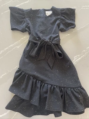 Rare Editions Girls Black And Gold Sparkle Dress Size 8 - Image 1 of 4