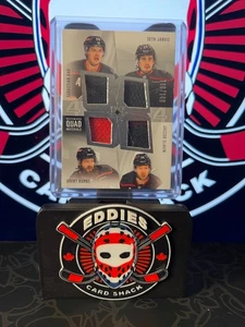 2023-24 UD Ultimate Quad Materials Burns Aho Slavin Jarvis 116/149 Huracanes - Imagen 1 de 2