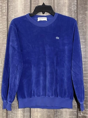 Suéter Vintage Oscar de la Renta Terciopelo Azul Para Mujer Pequeño Diseñador Prístino Foto 1 de 4