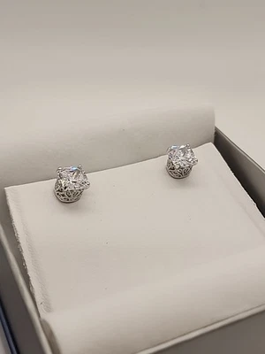 Pendientes de plata enchapados en platino circonita cúbica blanca VKB712W Vanna K para Bella Luce 5,21 ctw Foto 1 de 4