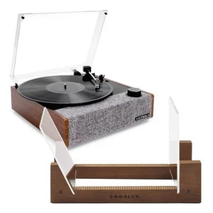 Victrola Eastwood II Turntable - Walnut + Bundled Crosley Record Storage Display - Picture 1 of 7