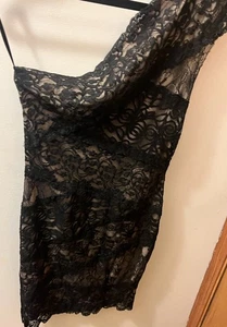 bebe black dress. Light Black Dress. Lace. Cocktail Party. - Picture 1 of 6