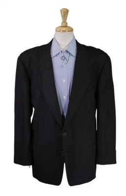 Blazer Giorgio Armani Le Collezioni Para Hombre Vintage Años 80 90 Lino Negro 42S Foto 1 de 4