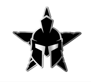 Custom Spartan Helmet Warrior Engraved Car Badge Acrylic Emblem BRUSHED SILVER - Picture 1 of 4