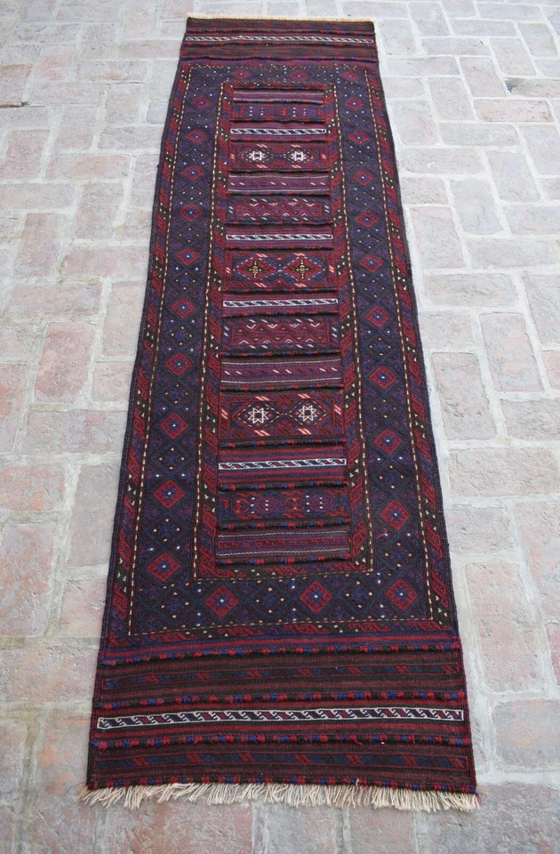 2x7 Vintage Handmade Runner Kilim Rug Afghan Oriental Antique Hallway Wool Kilim - Image 1 of 4