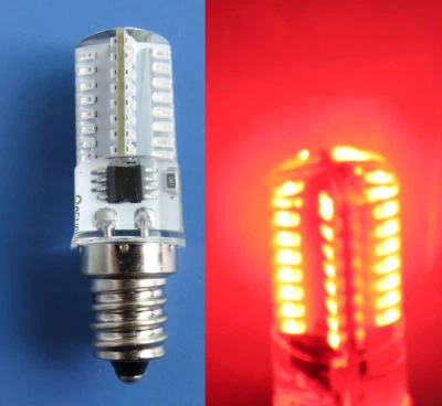 10pcs E12 Standard Candelabra LED bulb C7 64 Led Silicone Light 110V Red Lamp H - Image 1 of 4