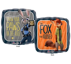 Paquete de 3 globo cuadrado de lámina de 17" de personajes de Disney Zootopia fiesta de cumpleaños feliz - Imagen 1 de 1
