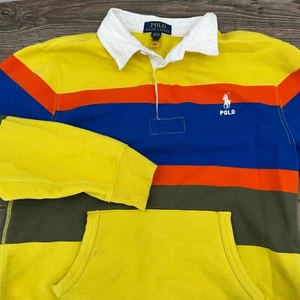Polo Ralph Lauren Rugby Shirt Long Sleeve Striped Pullover Sweatshirt 18-20 Boys - Picture 1 of 8