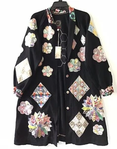 Johnny Was Biya Glinda schwarz Combo langärmelige Applikationsjacke S Reg $ 538 neu mit Etikett - Bild 1 von 6
