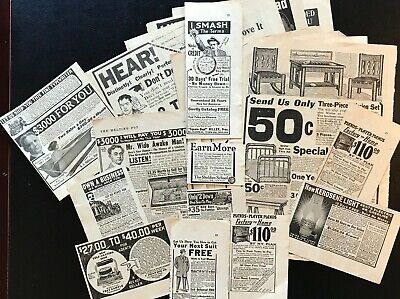 Newspaper Ads 1914 & 1915 LOT Of 20 Vintage Graphics Advertisements Ephemera • 18.74€