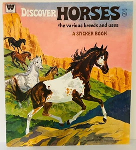 Discover Horses Various Breeds and Uses Sticker Book Whitman 1974 ~ Complete - Picture 1 of 8